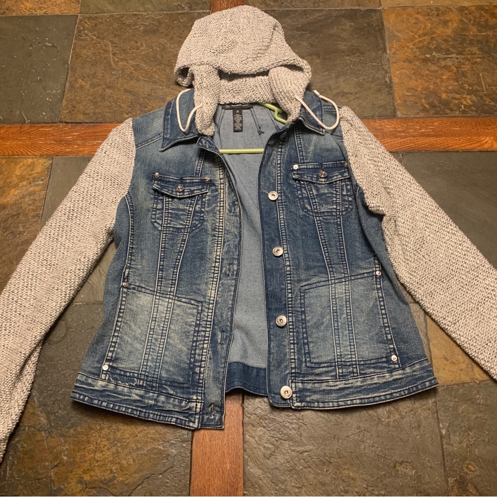 Nice jean jacket w/ removable hoodie.